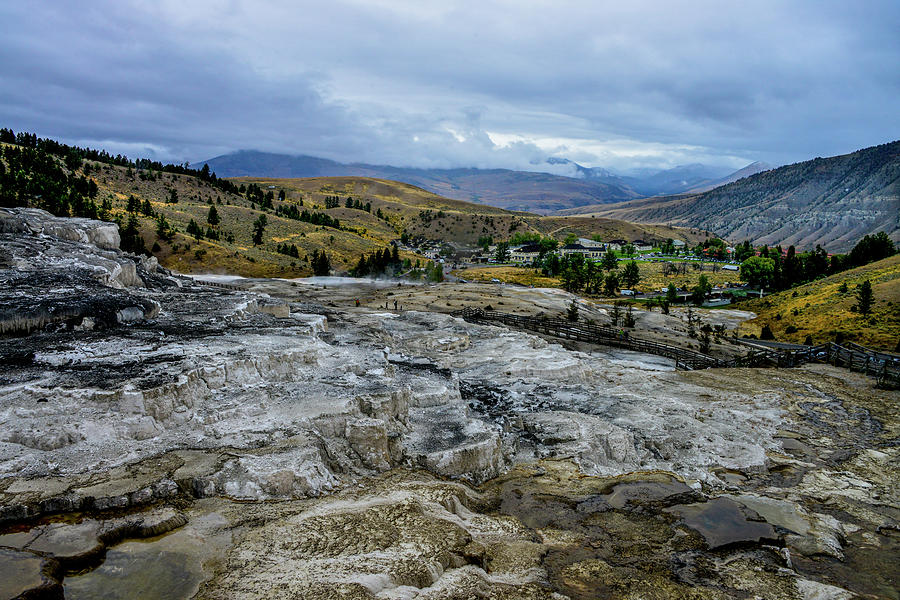 Mammoth Hot Springs Lodge and Terraces, Yellowstone Photograph by Marilyn Burton