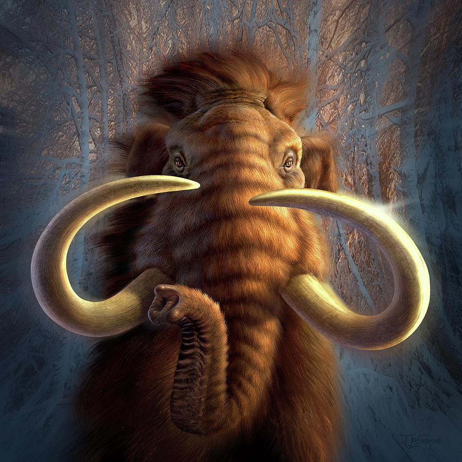 Prehistoric Digital Art - Mammoth by Jerry LoFaro