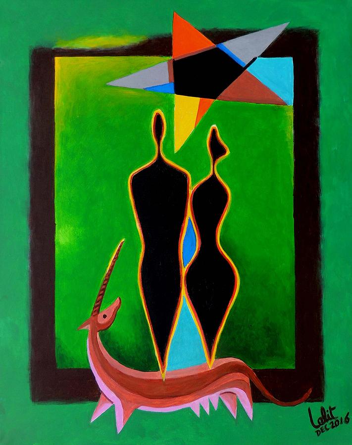 Man Woman Painting - Man @ Woman by Lalit Jain