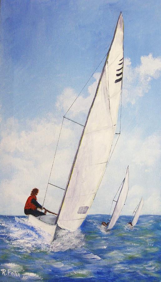 Boat Painting - Man Against The Sea by Rich Fotia