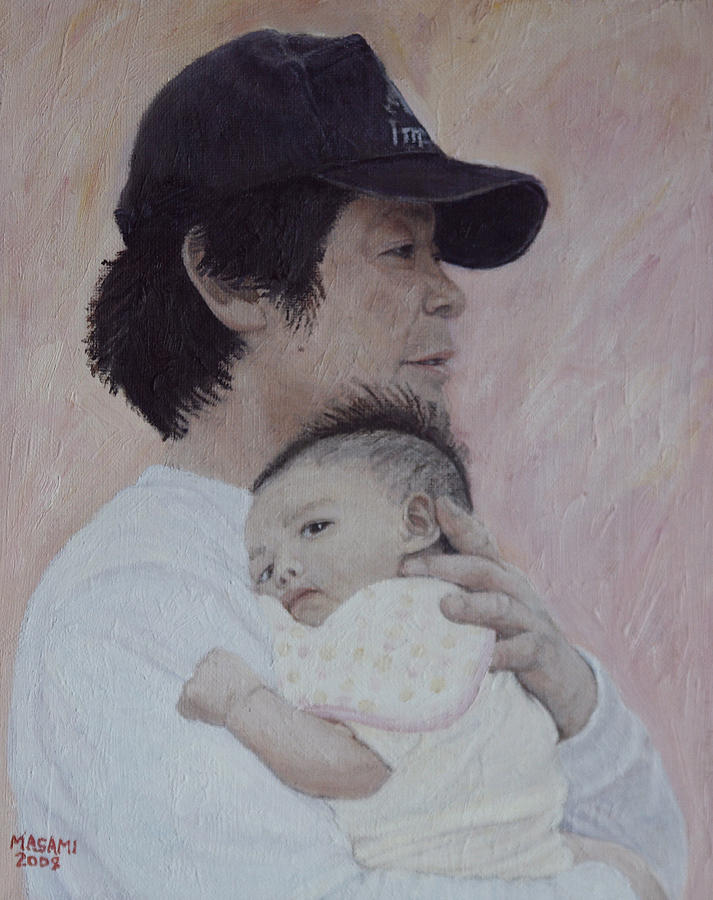 Man And Baby Painting by Masami Iida