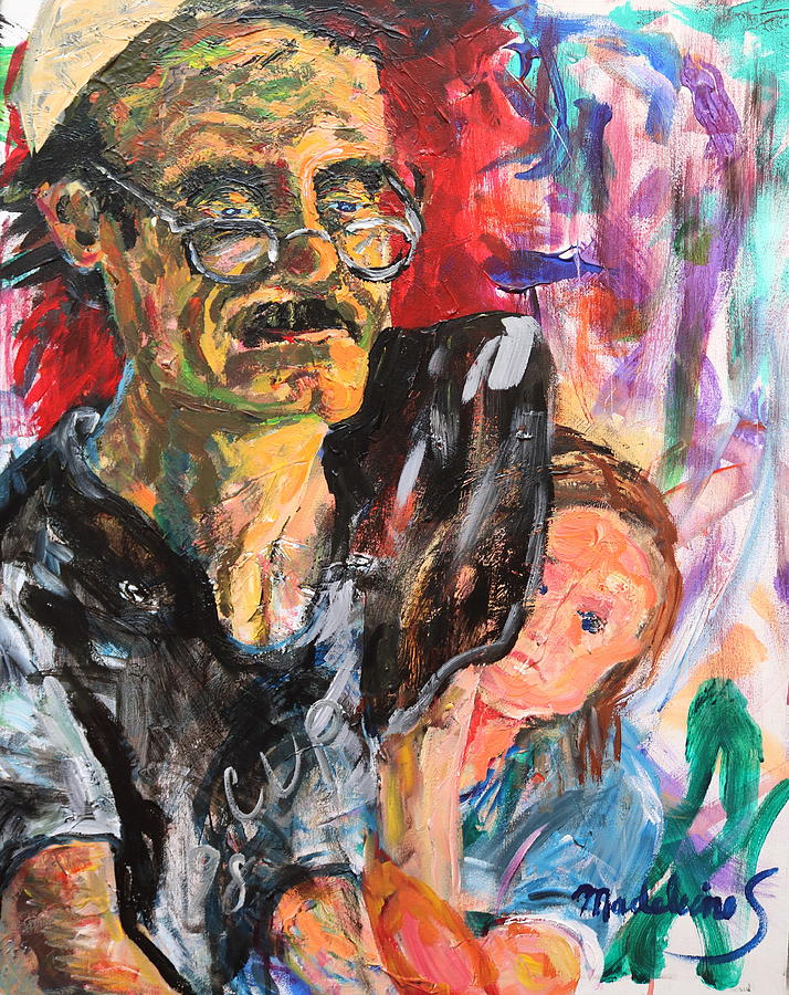 Man and child Painting by Madeleine Shulman