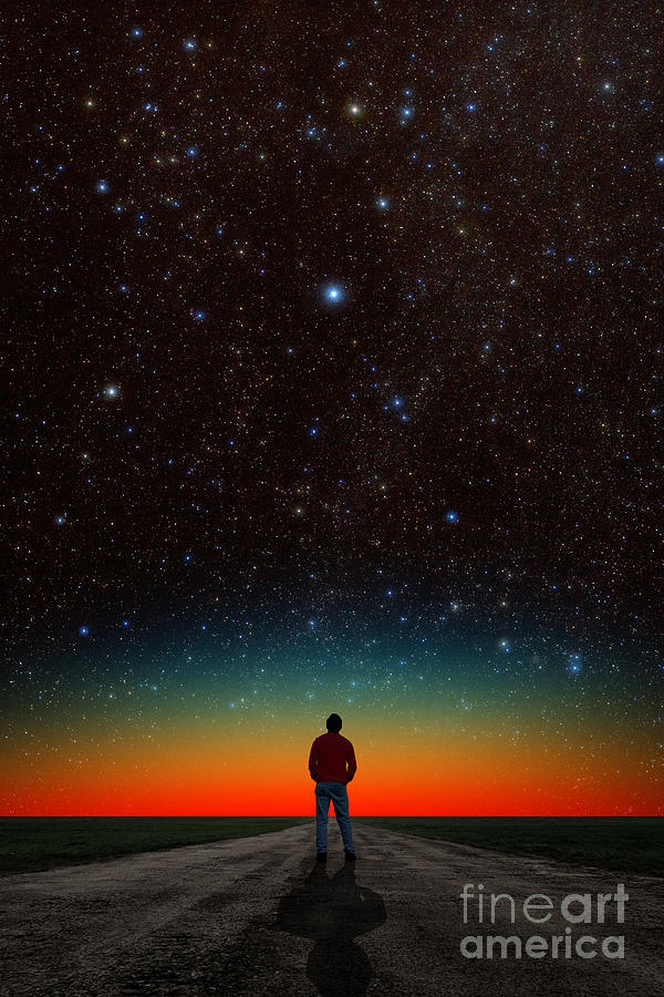 Man And Night Sky Photograph by Larry Landolfi