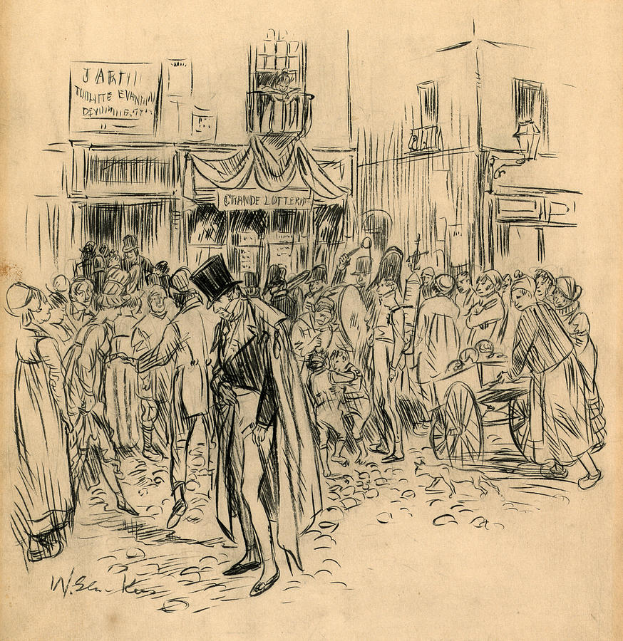American Artist Drawing - Man at Lottery Office by William Glackens