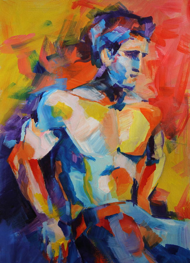 Abstract Painting - Man Body #4 by Dima Mogilevsky