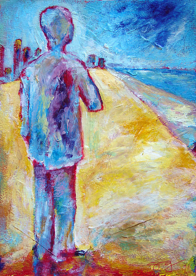 Man contemplating painting by sara zimmerman fine art america