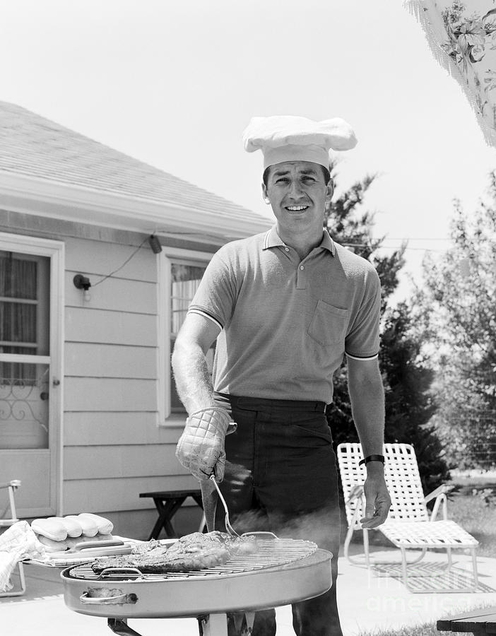 Man Cooking Out, C.1960s Photograph by H. Armstrong Roberts/ClassicStock