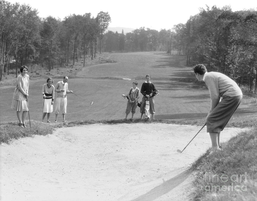 Man Golfing In Sand Trap, C.1920-30s Photograph by H. Armstrong Roberts/ClassicStock