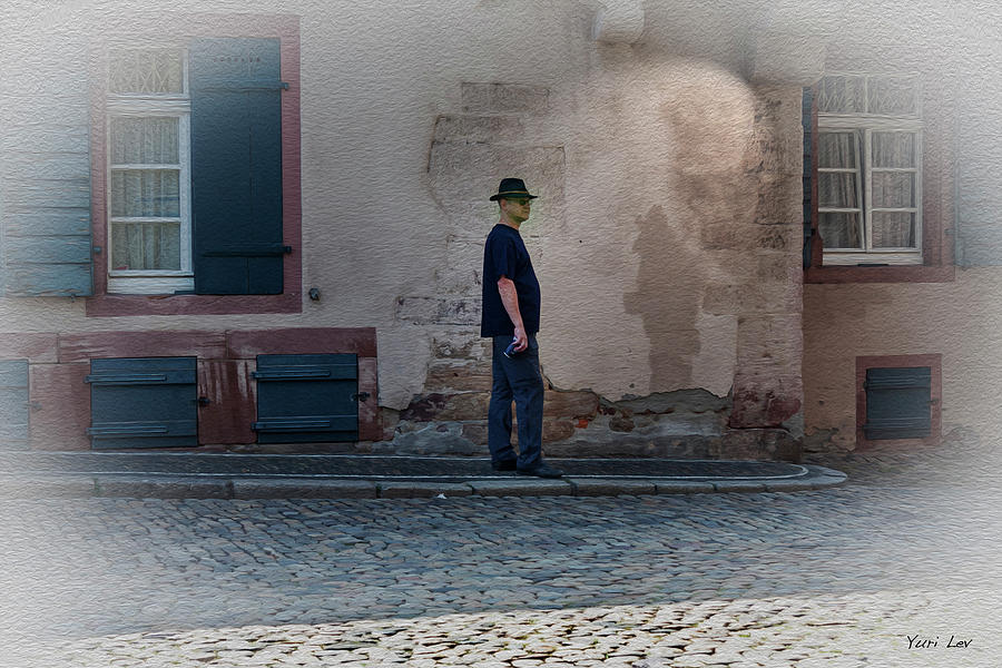 Man in Black, Freiburg Germany Mixed Media by Yuri Lev