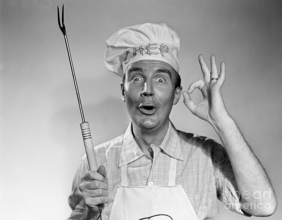Man In Chefs Hat Making Ok Sign Photograph by Debrocke and ClassicStock