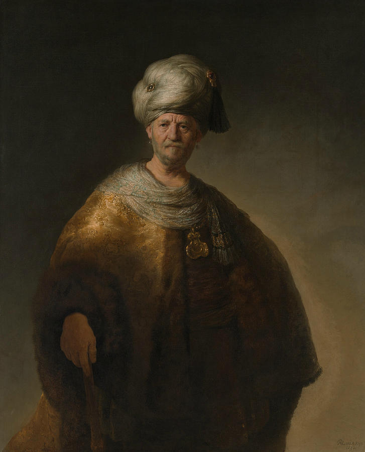 Man in Oriental Costume Painting by Rembrandt