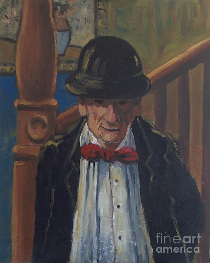 Man in the Red Bowtie Painting by William Michel