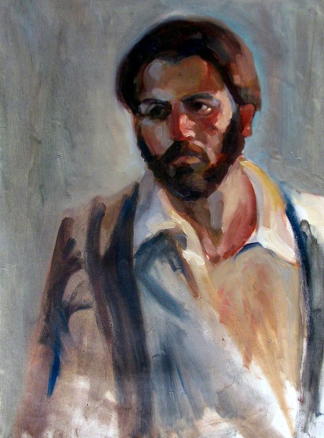 Man In White Shirt Painting by Mehrdad Sedghi Fine Art America