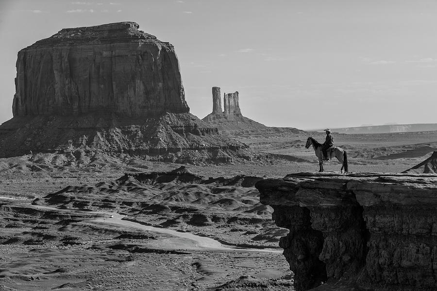 Man on Horse Monument Valley Photograph by John McGraw