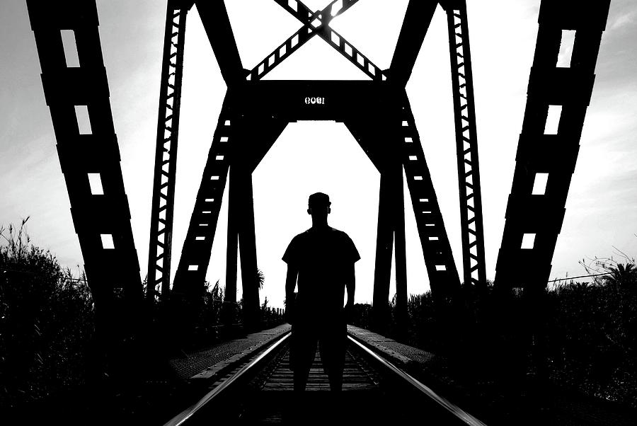 Man Photograph - Man on Railroad Tracks by Matt Quest