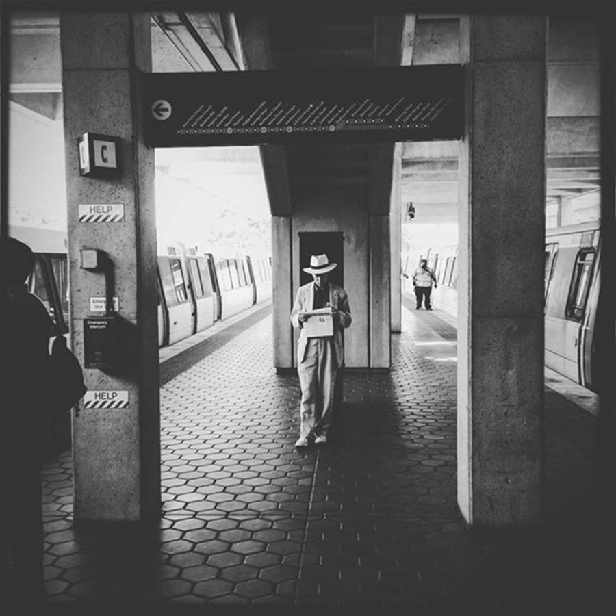 Train Photograph - Man Reading Paper. #washingtondc #train by Alex Snay