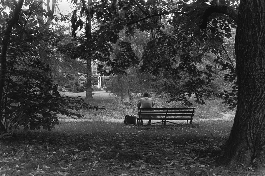person on park bench