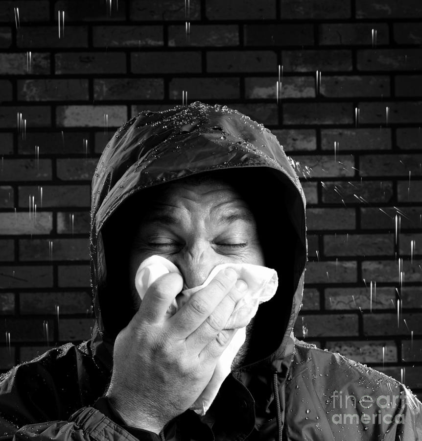 Man sneezing 2 Photograph by Garry McMichael