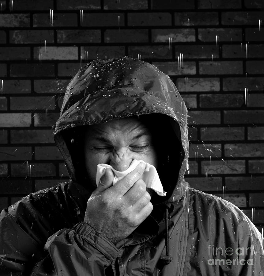 Man sneezing 3 Photograph by Garry McMichael