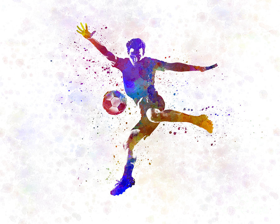 Man Soccer Football Player 14 Painting by Pablo Romero - Pixels