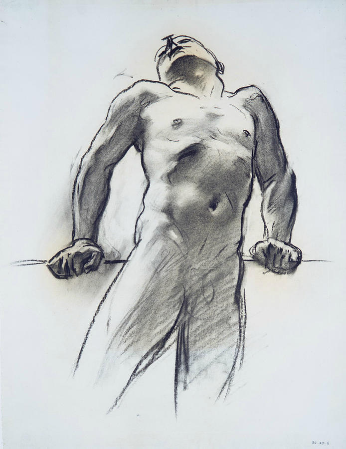 Man Standing, Head Thrown Back Drawing by John Singer Sargent