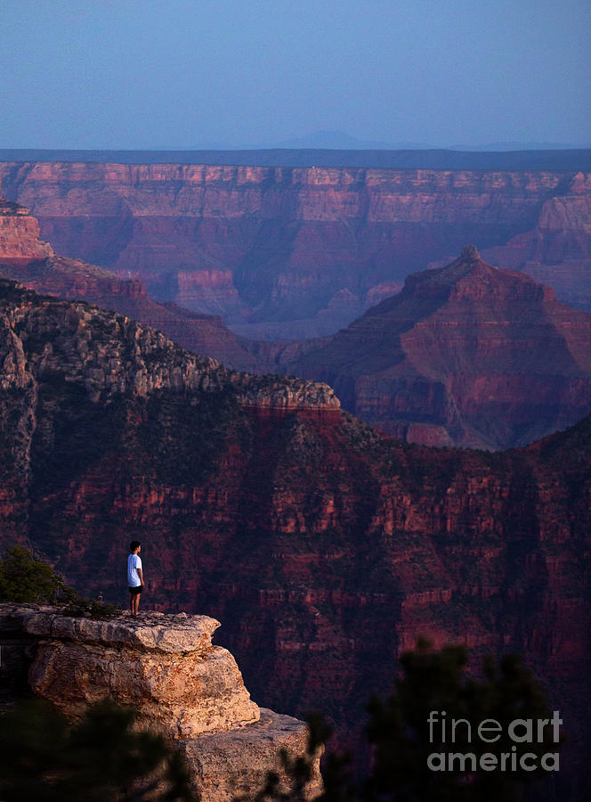 Grand Canyon National Park Photograph - Man Standing on the Edge by Diane Diederich