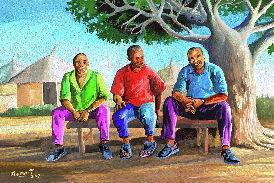 Man Talk Painting by Anthony Mwangi