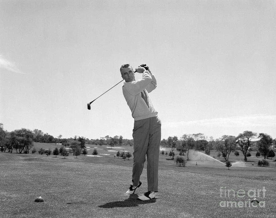 Man Teeing Off, C.1960s Photograph by H. Armstrong Roberts/ClassicStock