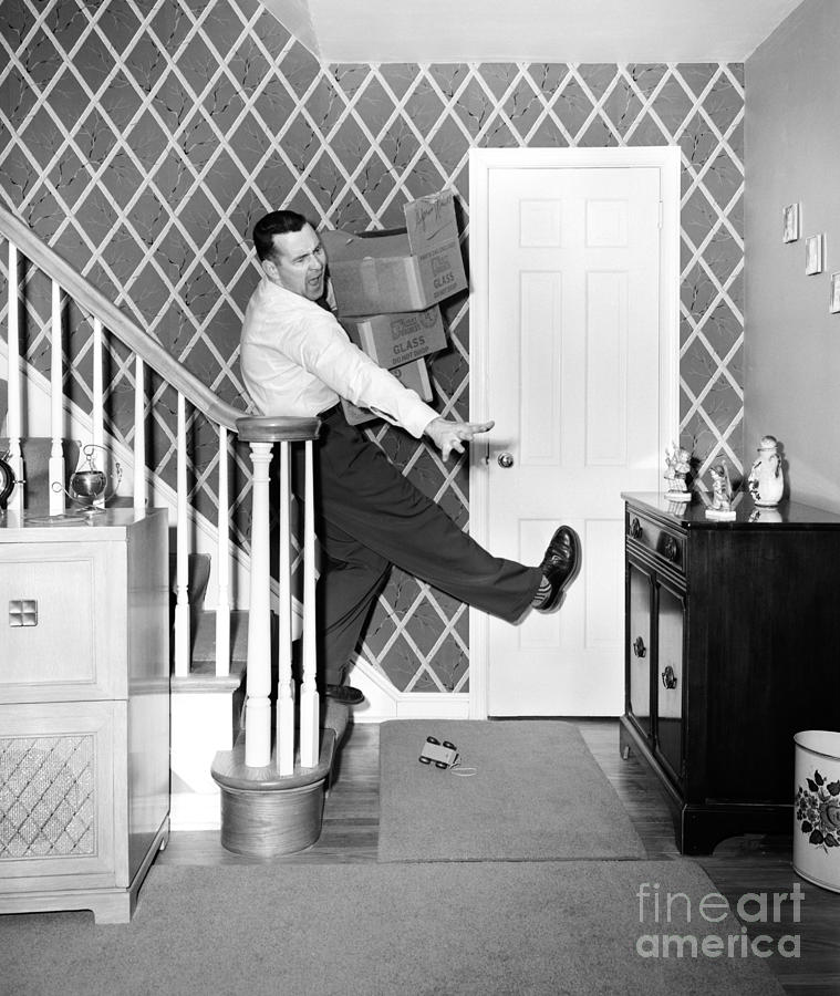 Man Tripping Down Stairs Photograph by H. Armstrong Roberts/ClassicStock