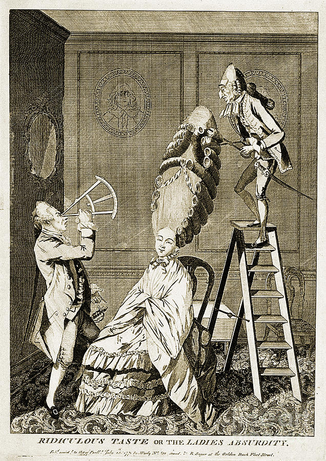 Historic Photograph - Man Using Sextant On Womans Coiffure by Wellcome Images