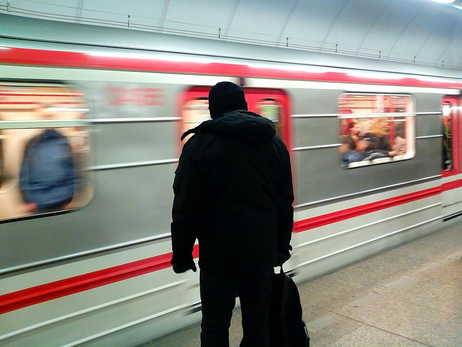 Man waiting for subway Photograph by Miroslav Nemecek