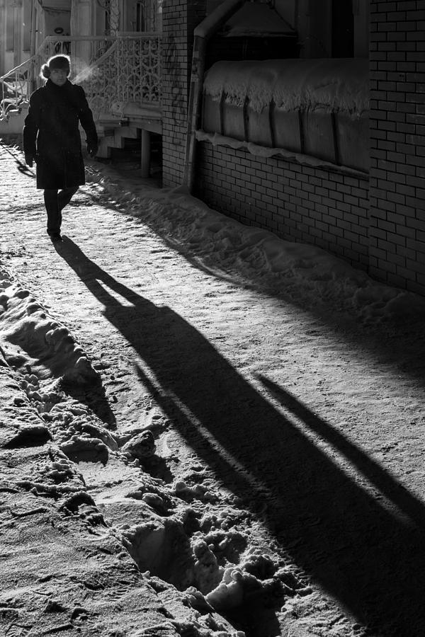 Morning Winter Walk and My Shadow Photograph by John Williams