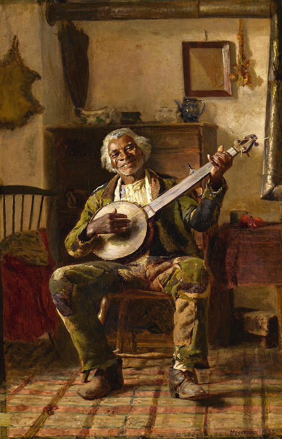 Man with Banjo Painting by Thomas Hovenden