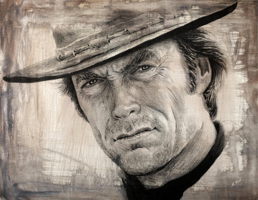 Man with no name sepia splash Drawing by Andrew Read