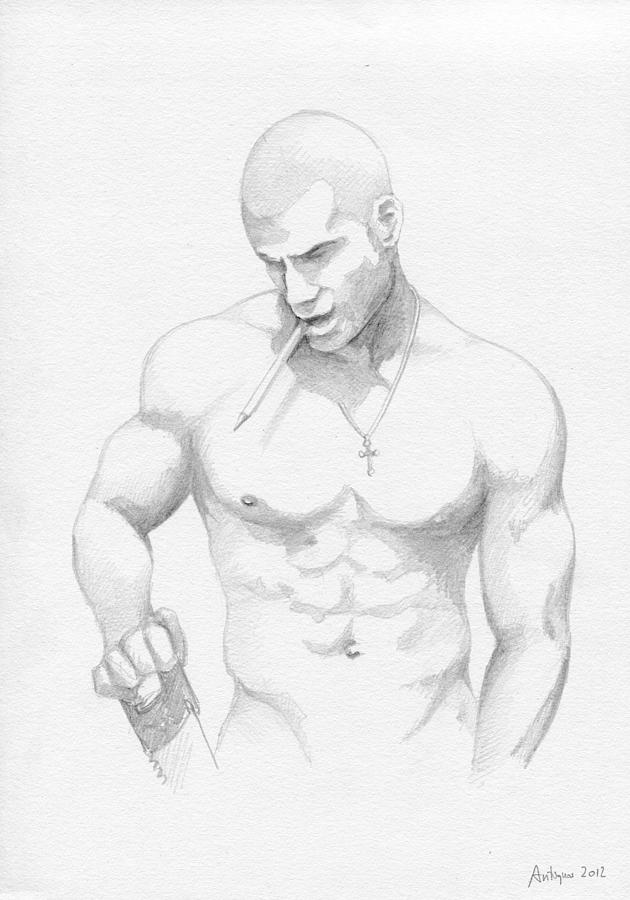 pencil sketch of man