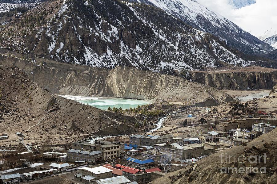 Manang and the Gangapurna lake in Nepal Photograph by Didier Marti