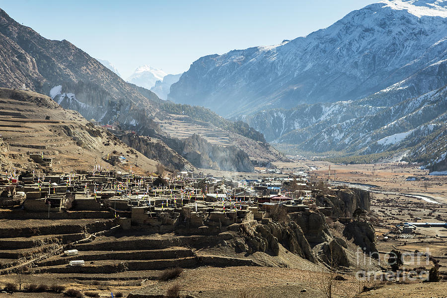 Manang old town along the Annapurna circuit Photograph by Didier Marti