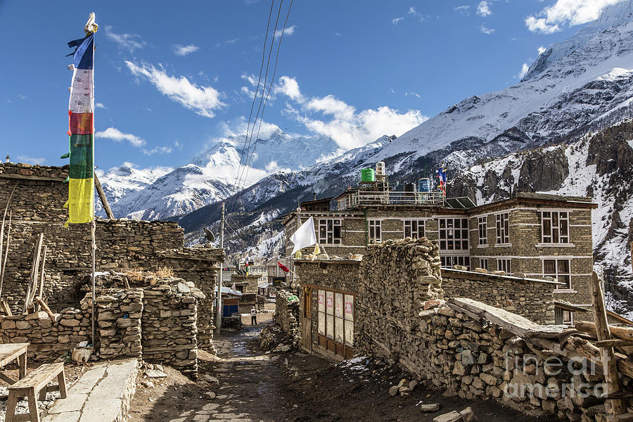 Manang old town in the Himalayas in Nepal Photograph by Didier Marti
