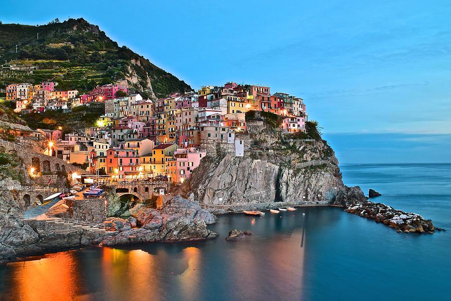 Manarola Aglow Photograph by Frozen in Time Fine Art Photography
