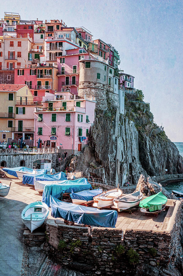 Boat Photograph - Manarola Boats Cinque Terre Italy by Joan Carroll