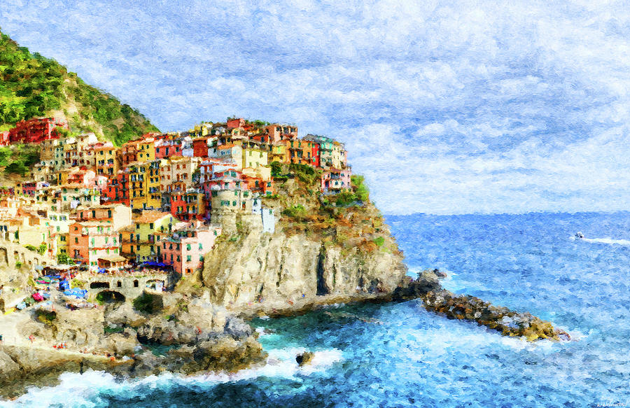 Manarola Cinque Terre Digital Art by Weston Westmoreland