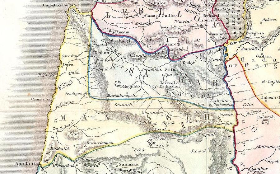 Manasseh 1852 Philip Map of Palestine Israel Holy Land Photograph by ...