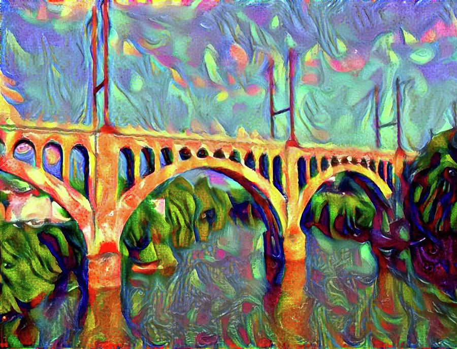 Manayunk Bridge Watercolor Photograph by Bill Cannon