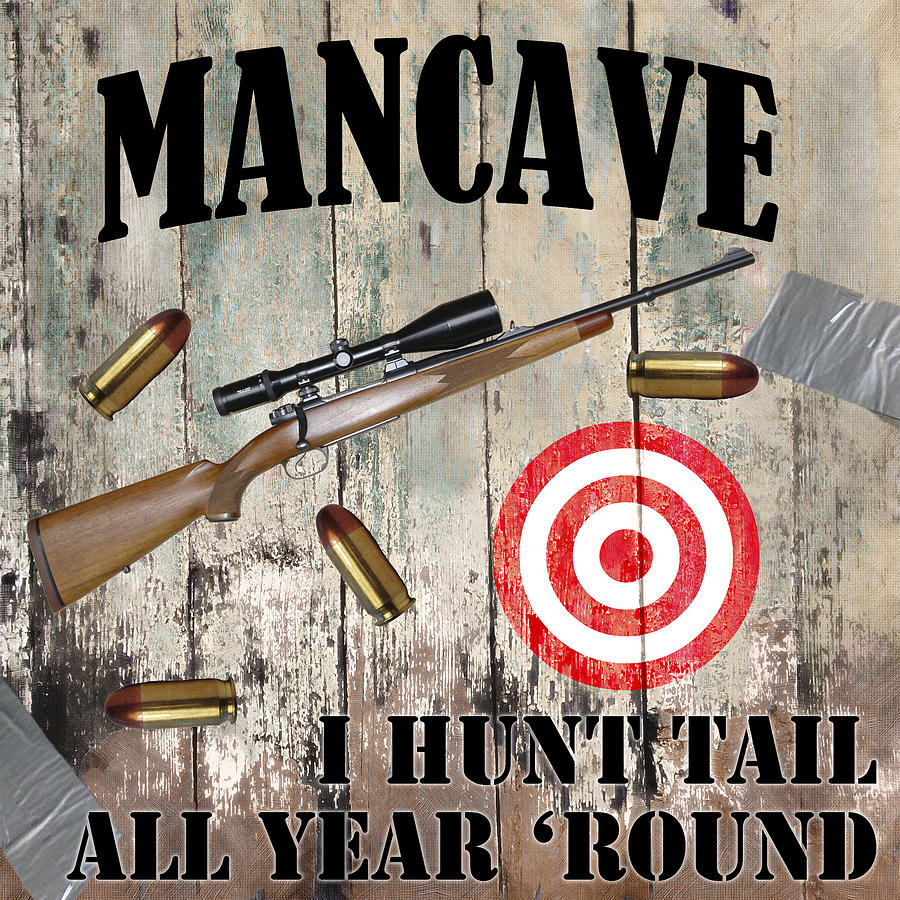 Mancave Hunt Tail Painting by Mindy Sommers