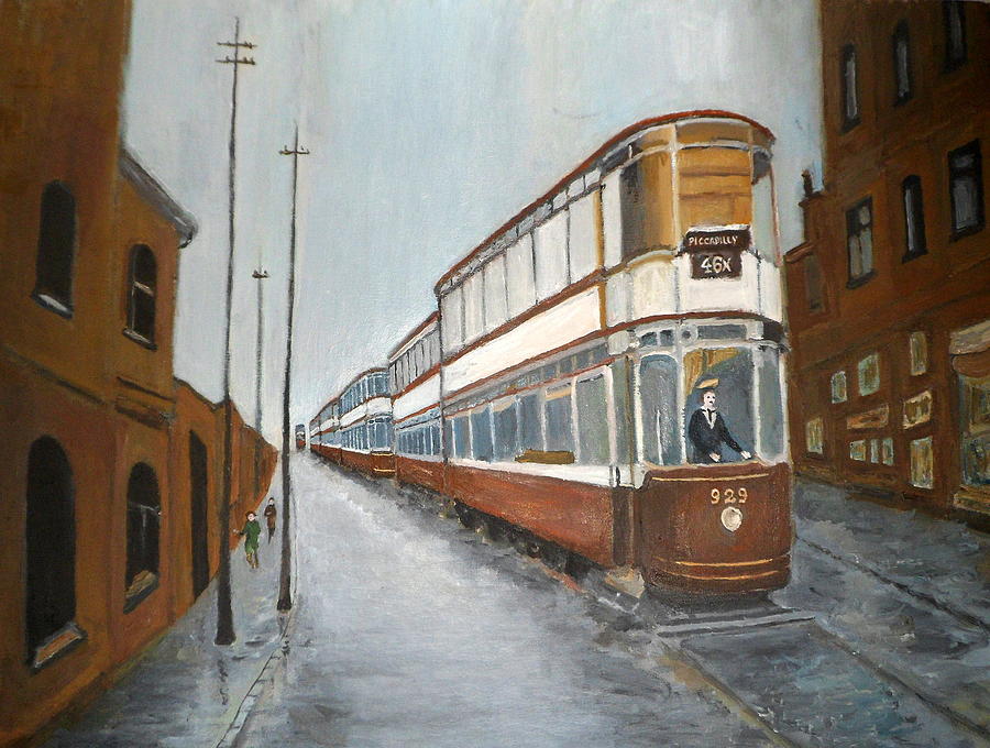 Manchester Piccadilly tram Painting by Peter Gartner
