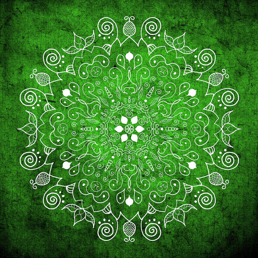 Mandala 1 Green Digital Art by Patricia Lintner