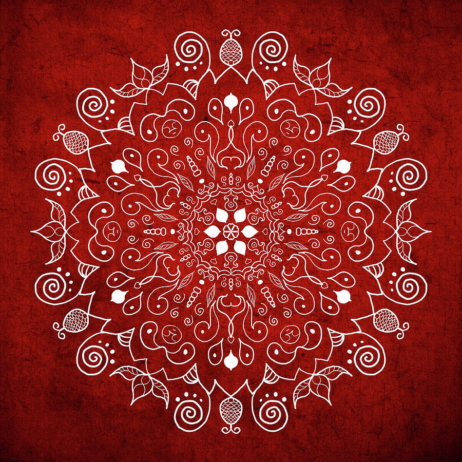 Mandala 1 Red Digital Art by Patricia Lintner