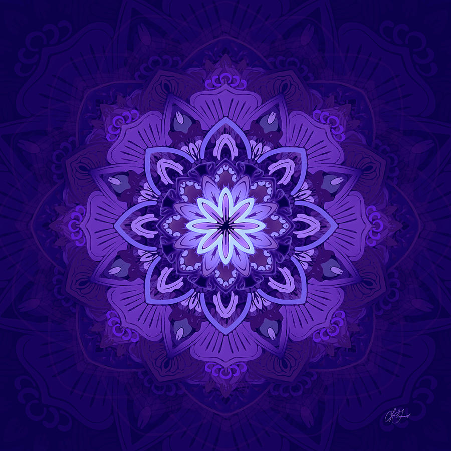 Mandala #2 - Purple Digital Art by Lori Grimmett