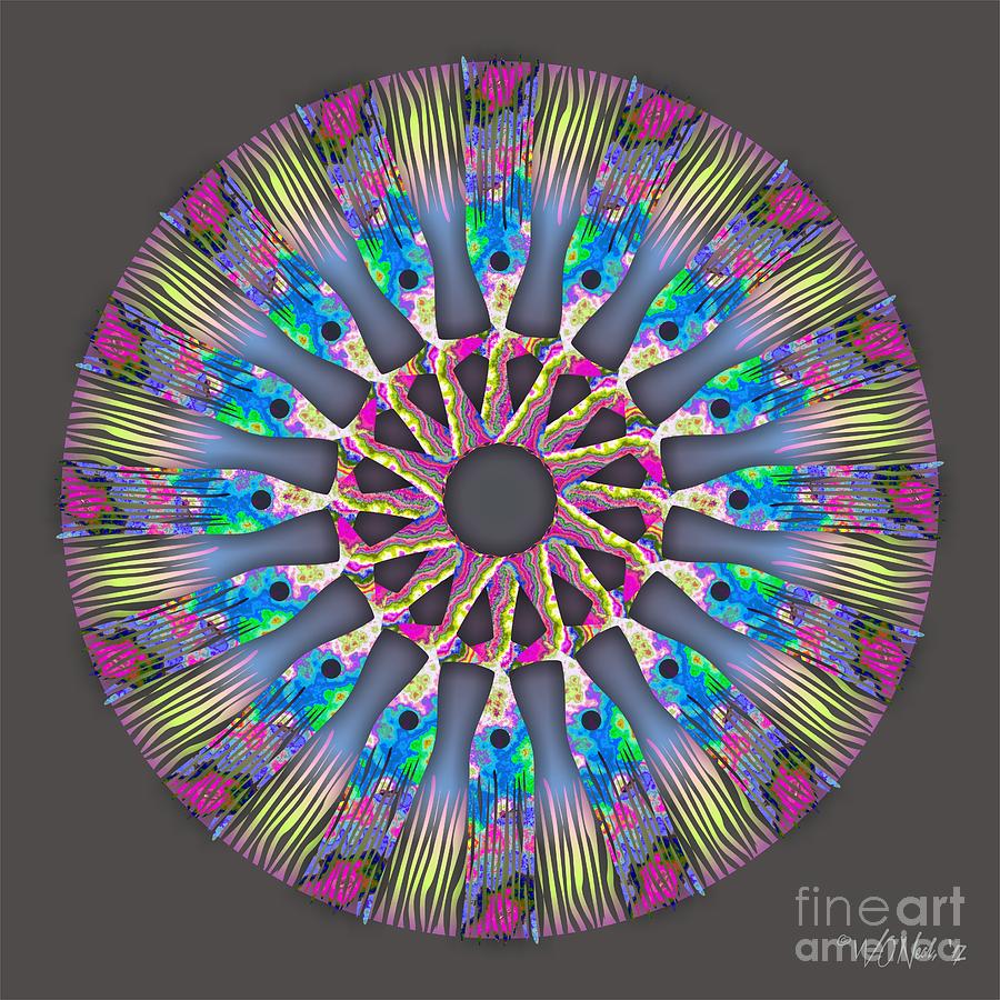 Pattern Digital Art - Mandala 3-3 by Walter Neal