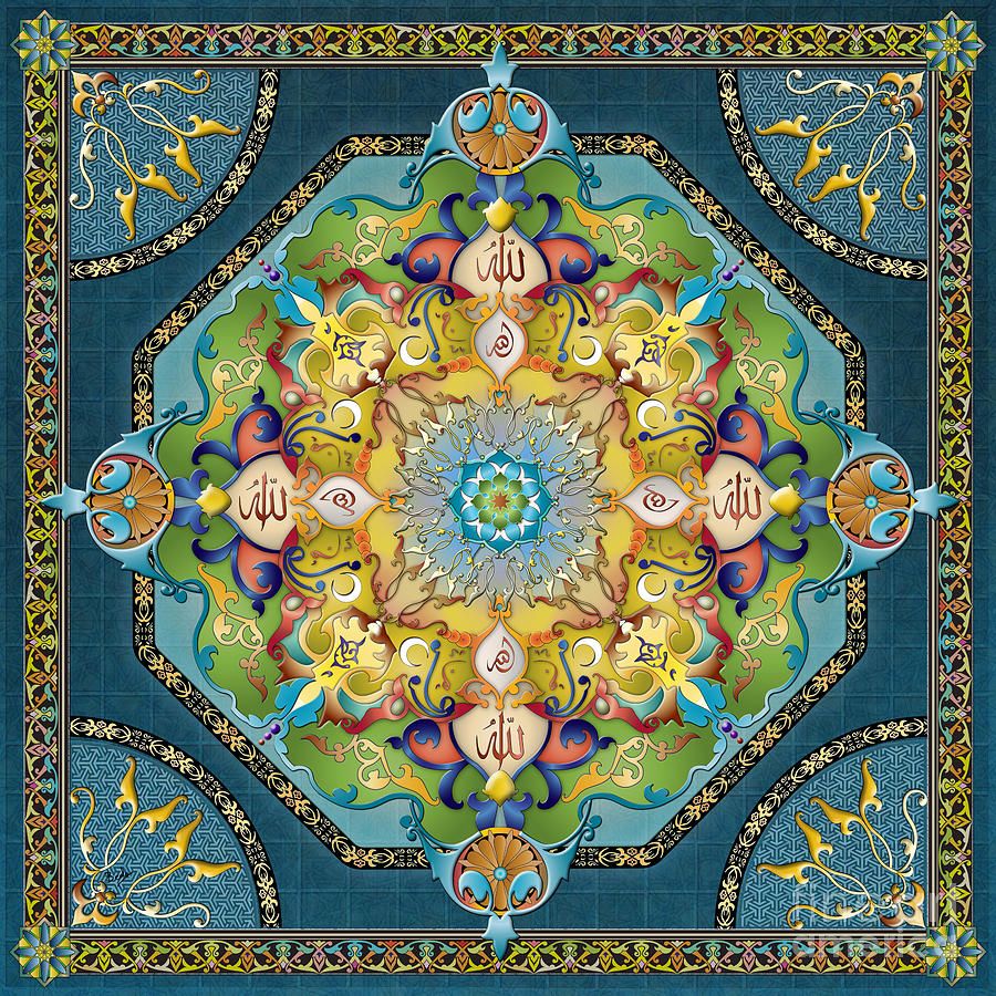 Vintage Digital Art - Mandala Arabesque by Peter Awax